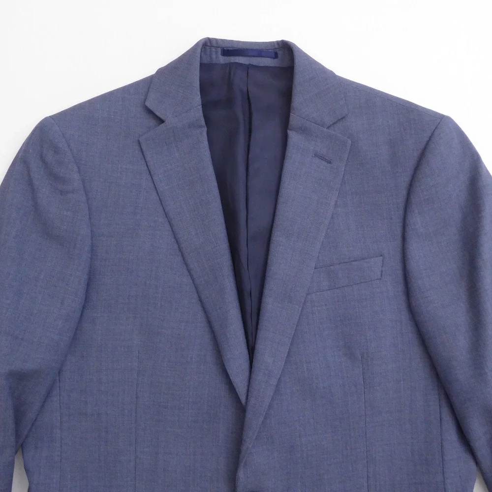 Charles Tyrwhitt Men Blazer Dew Blue Merino Wool 38R Extra Slim Fit